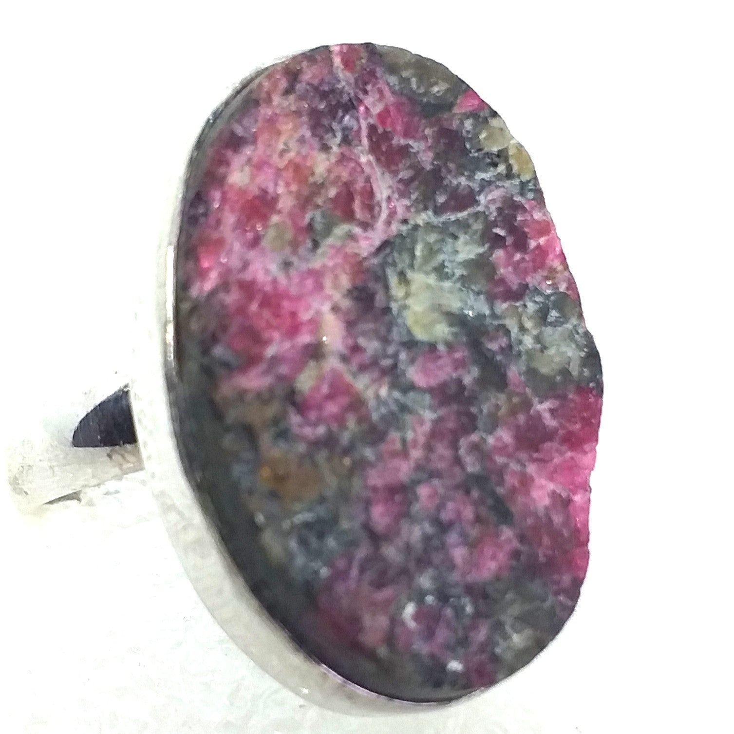EUDIALYT  Eudyalit Ring Gr. 18 925 Sterling Silber Rohstein