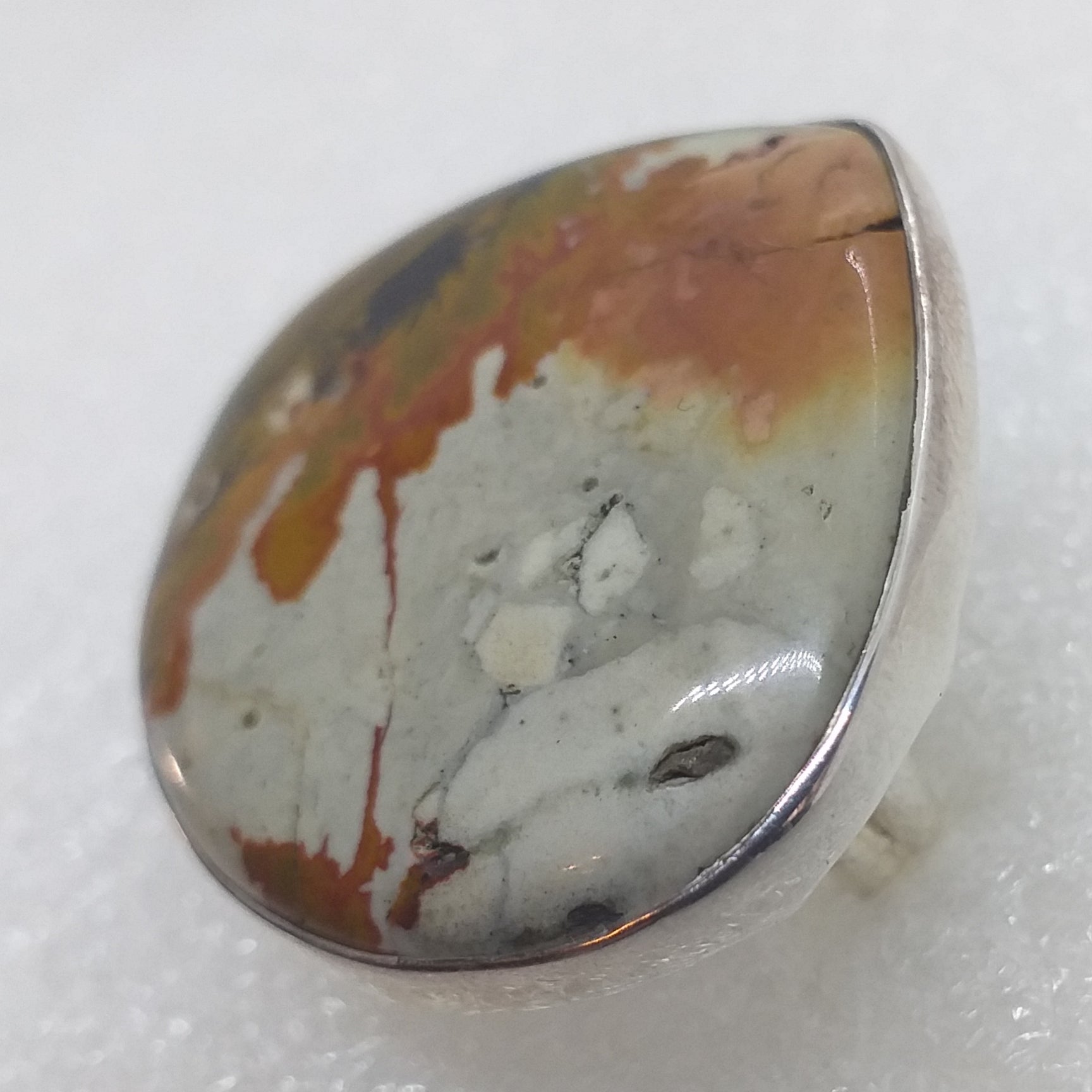 echter Polychrom JASPIS Ring RIESIG Gr. 17 925 Sterling Silber