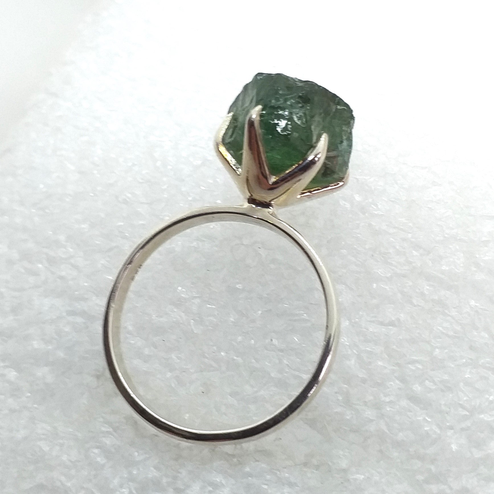 APATIT Ring grün Gr. 17 925 Sterling Silber Rohstein