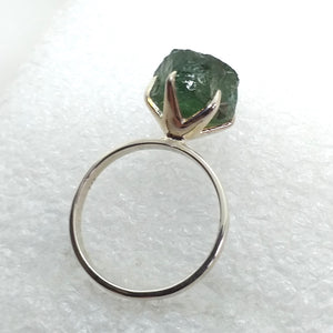 APATIT Ring grün Gr. 17 925 Sterling Silber Rohstein