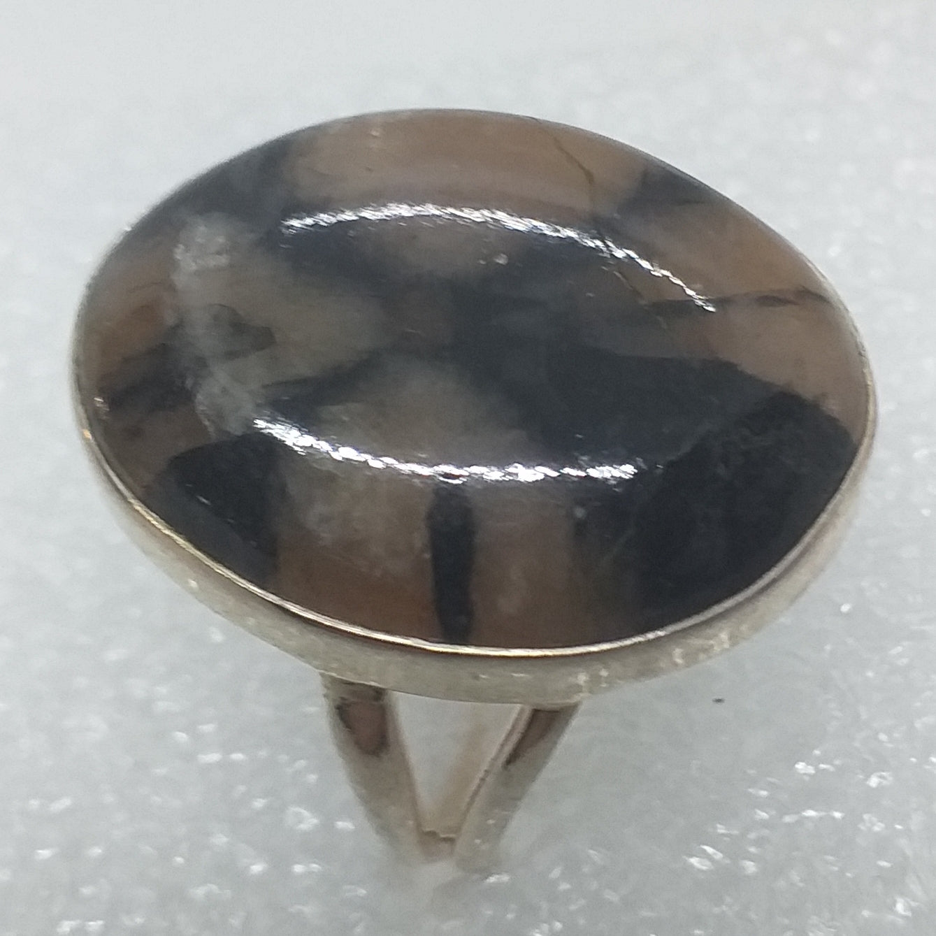 CHIASTOLITH Kreuzstein Ring Gr. 20 925 Sterling Silber riesig