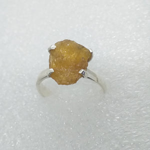 Rarität echter TURMALIN gelb Tsilaisit Ring Gr. 18 925 Silber Rohstein