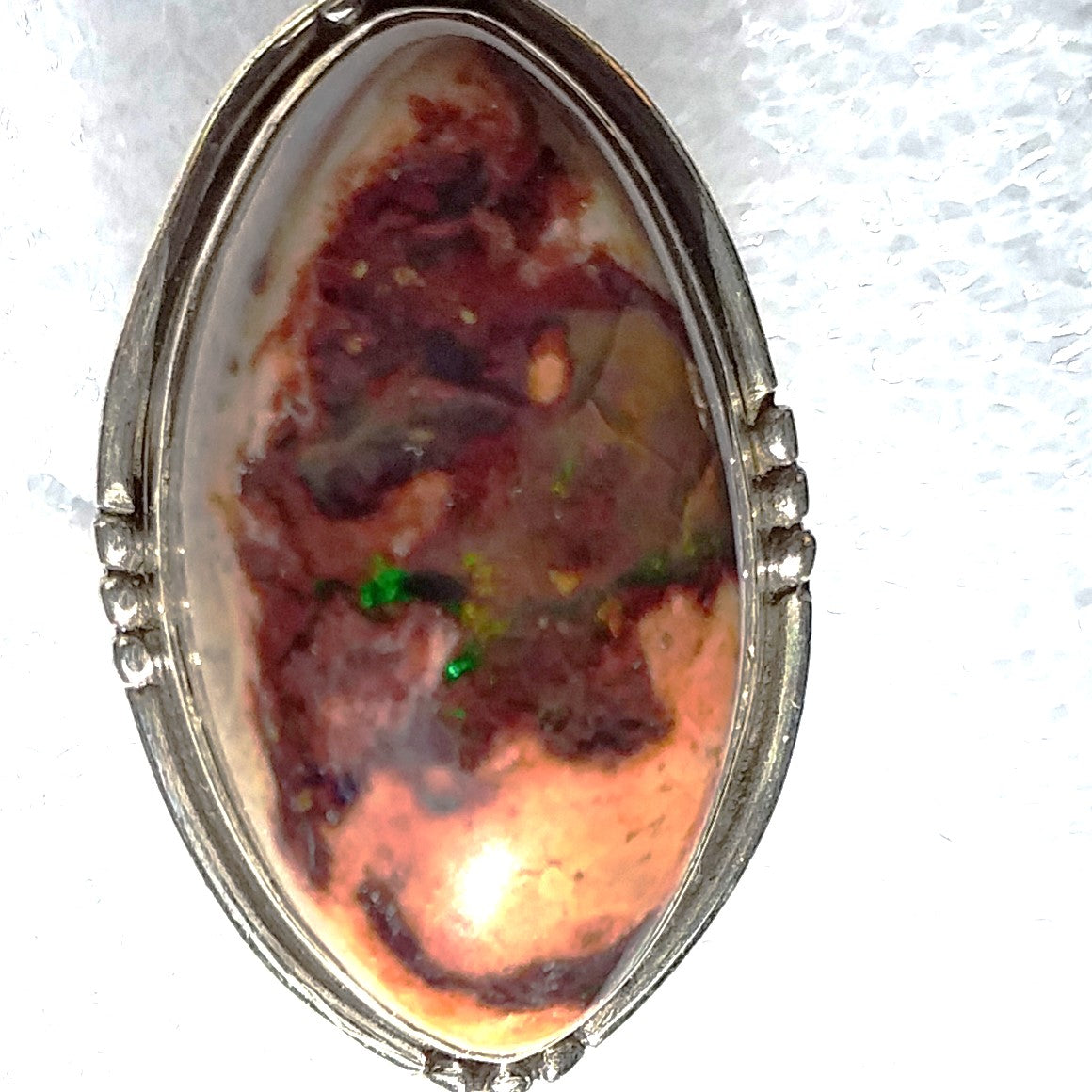 CANTERA Opal FEUEROPAL in Matrix Ring Gr. 18 925 Silber Rohstein Riesig