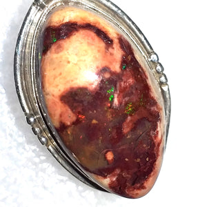 CANTERA Opal FEUEROPAL in Matrix Ring Gr. 18 925 Silber Rohstein Riesig