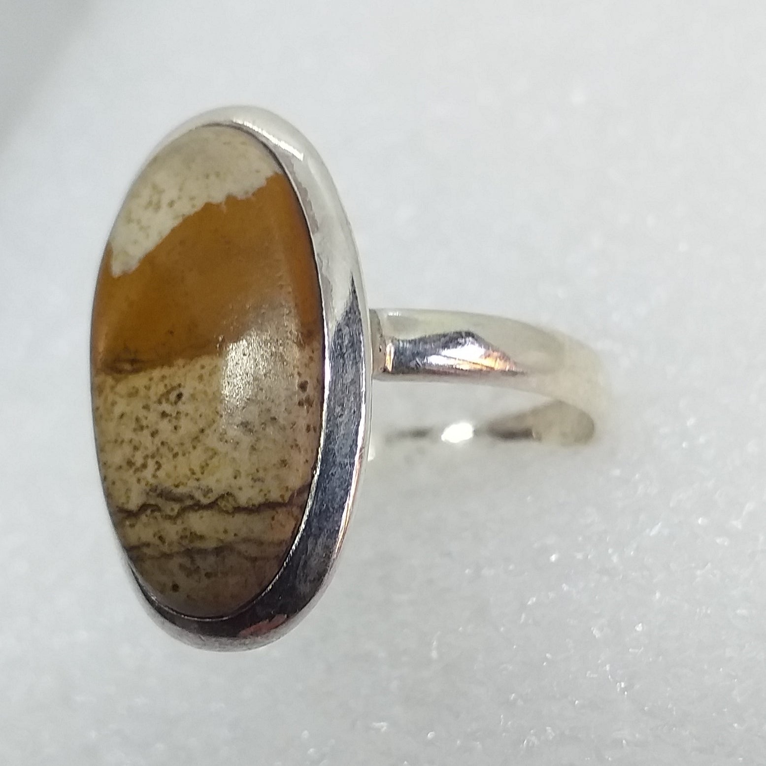 JASPIS Landschaftsjaspis Ring Gr. 20 925 Sterling Silber