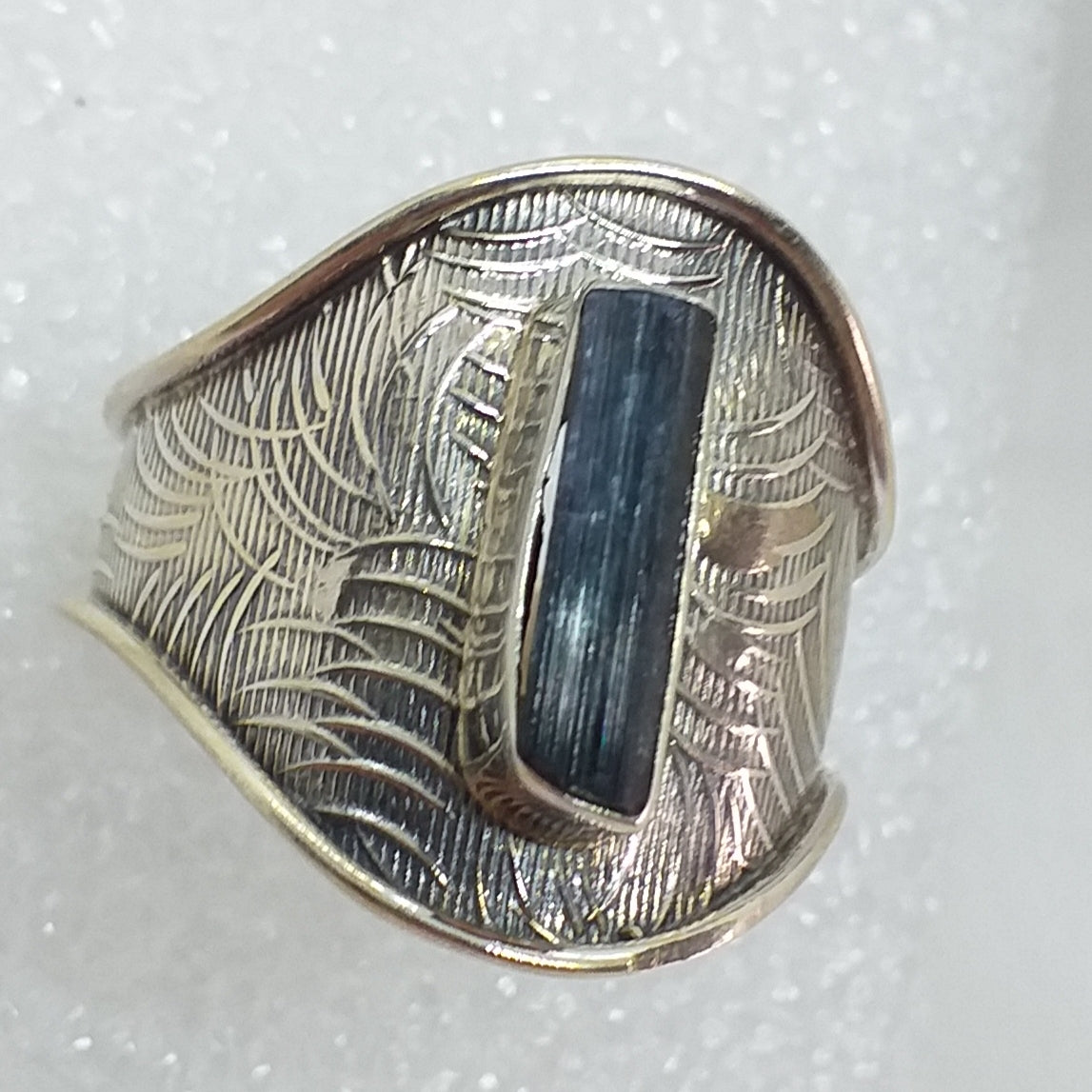 TURMALIN blau Indigolith Ring Gr. 18 19 925 Silber