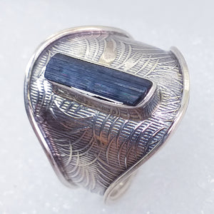 TURMALIN blau Indigolith Ring Gr. 18 19 925 Silber