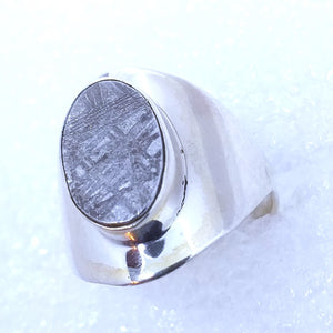 GIBEON METEORIT Ring Gr. 16 925 Silber Eisenmeteorit