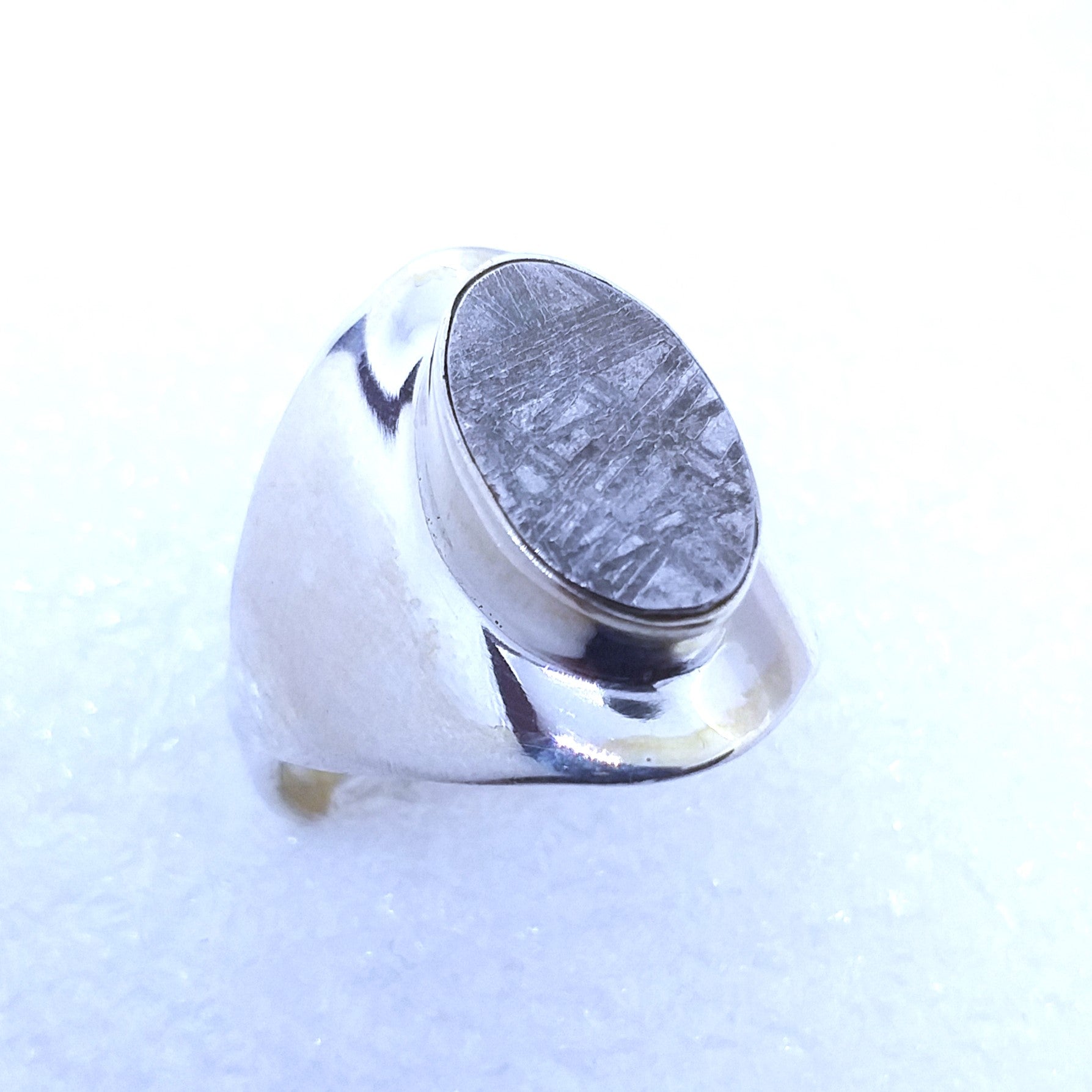 GIBEON METEORIT Ring Gr. 16 925 Silber Eisenmeteorit