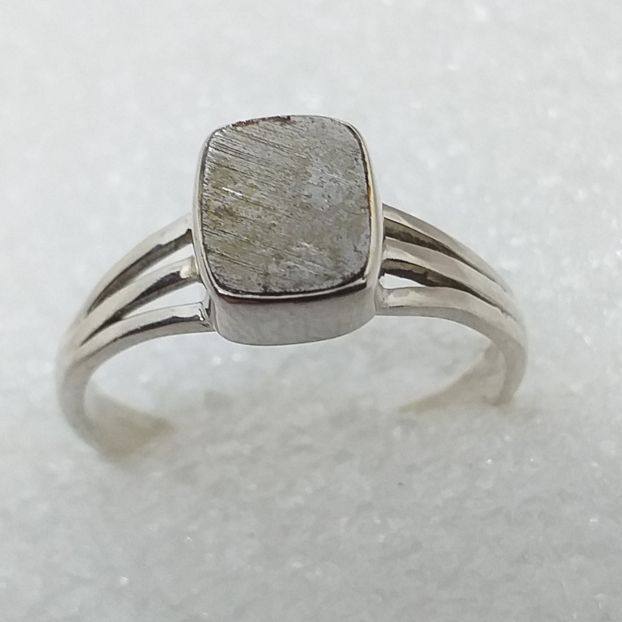 Eisenmeteorit GIBEON METEORIT Ring Gr. 18 925 Sterling Silber