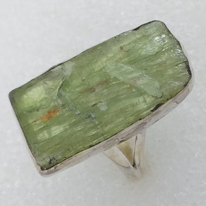 KYANIT grün Ring Gr. 18 925 Sterling Silber Rohstein roh