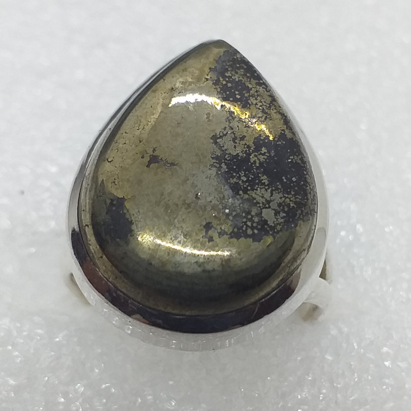 GOLD PYRIT Ring Gr. 17  925 Sterling Silber