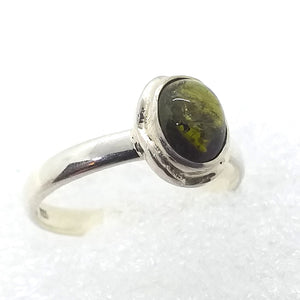 grüner TURMALIN grün Ring Gr. 19  925 Sterling Silber Verdelith