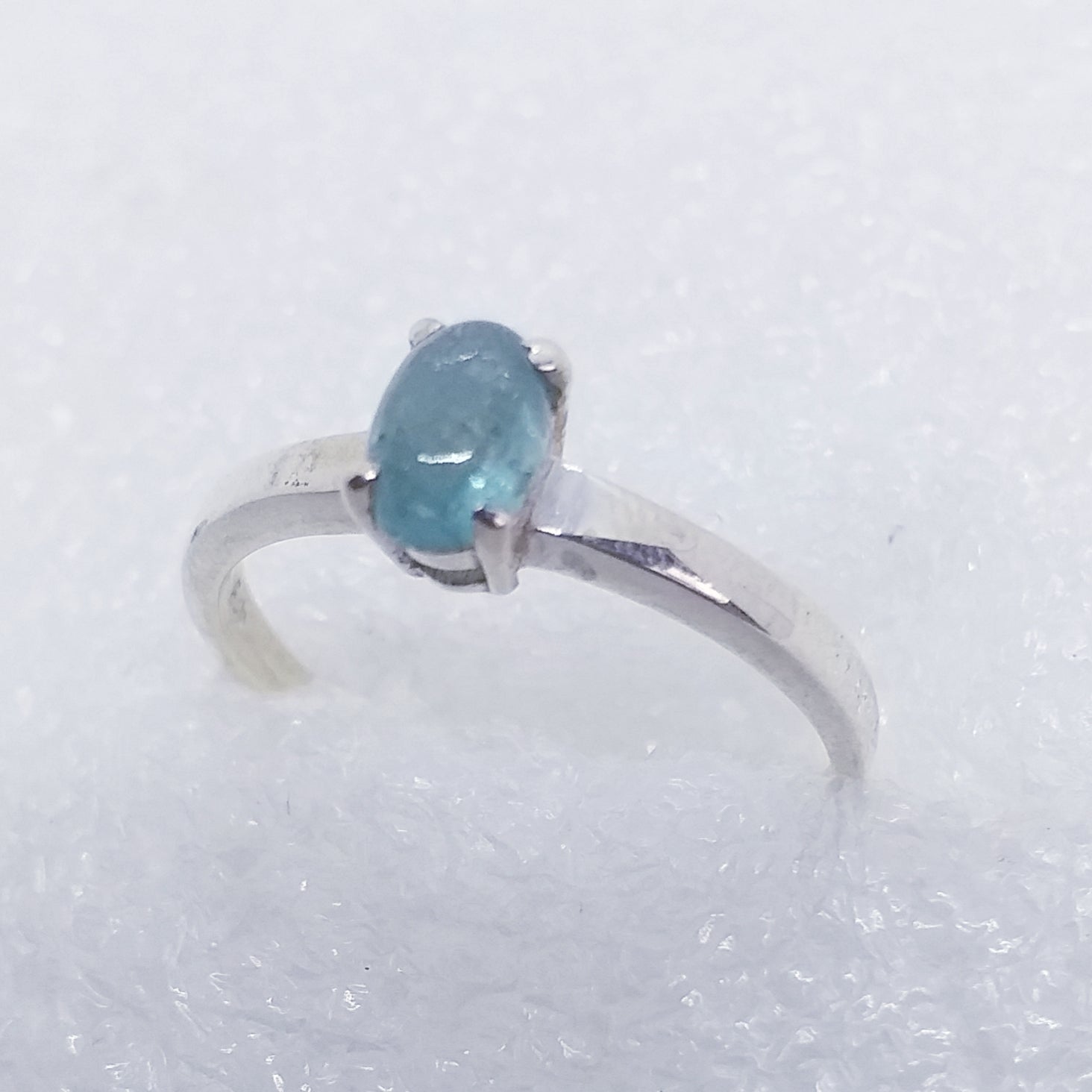 blauer TURMALIN blau Indigolith Ring Gr. 18 925 Sterling Silber