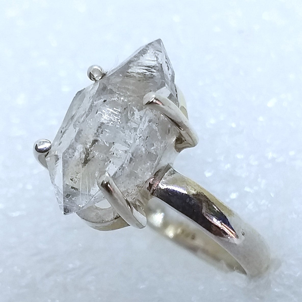 HERKIMER DIAMANT  Ring Gr. 18  925 Sterling Silber