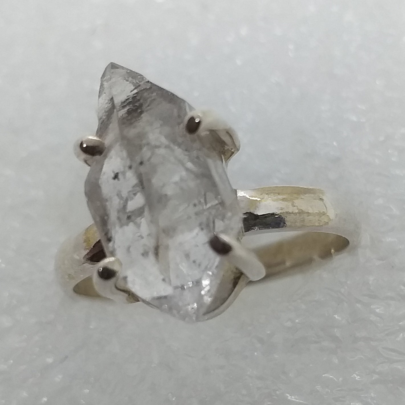 HERKIMER DIAMANT  Ring Gr. 18  925 Sterling Silber