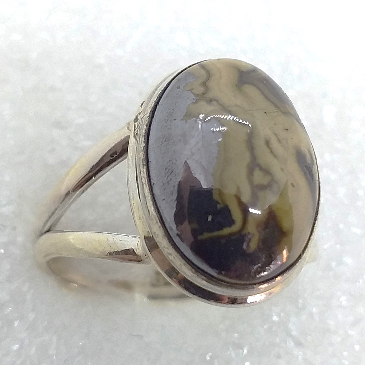 SCHALENBLENDE Sphalerit Ring Gr. 18 925 Sterling Silber