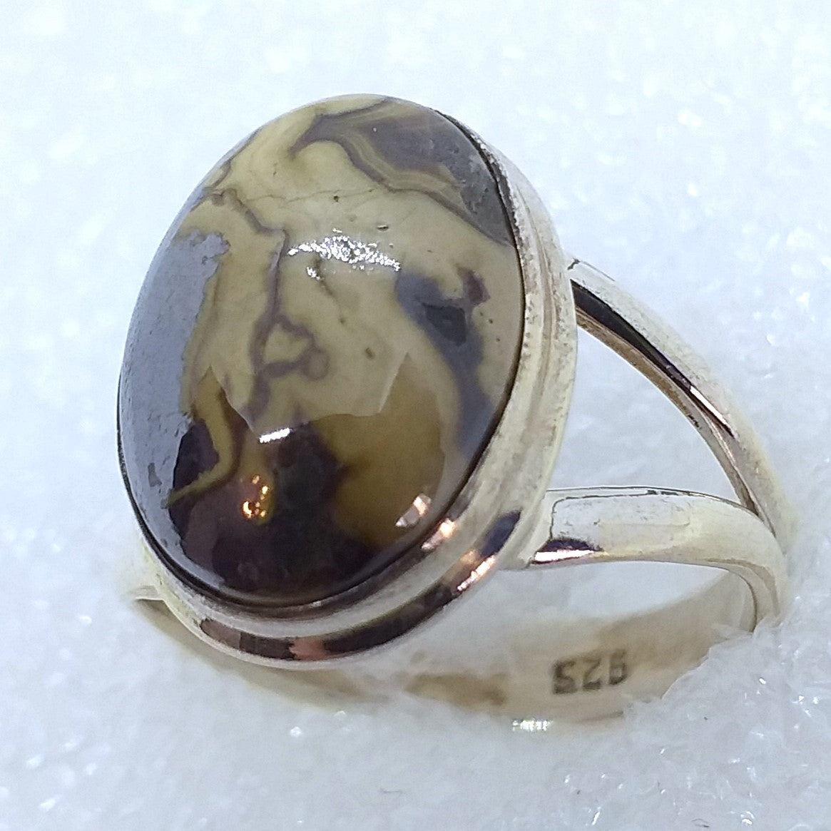 SCHALENBLENDE Sphalerit Ring Gr. 18 925 Sterling Silber