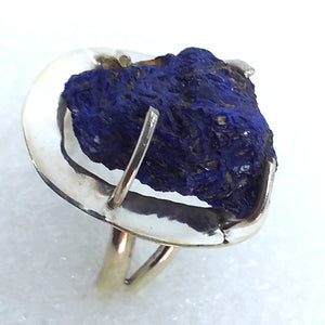 AZURIT RING Gr. 18 925 Silber ROHSTEIN Kristallstufe roh