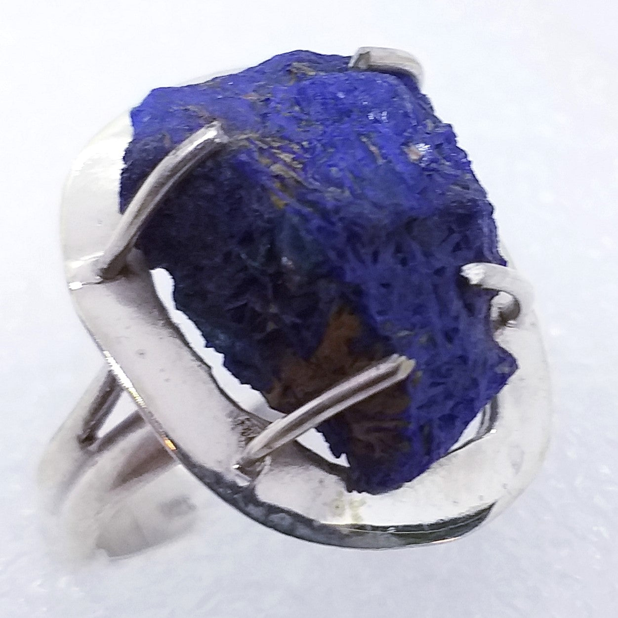 AZURIT RING Gr. 18 925 Silber ROHSTEIN Kristallstufe roh
