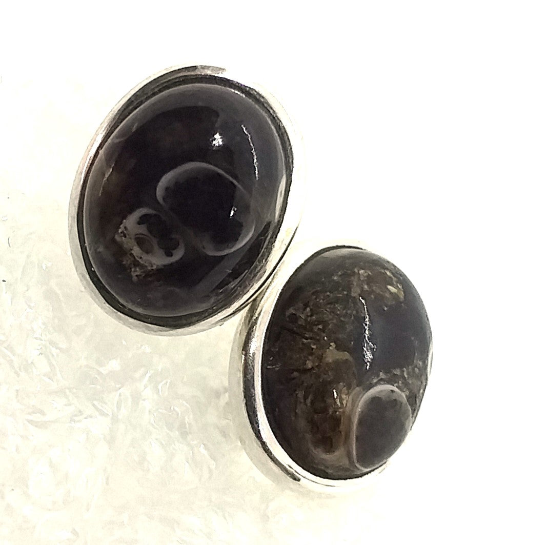 TURITELLAACHAT Fossil Ohrringe 925 Silber Schneckenachat (Kopie)