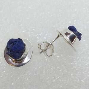 AZURIT Ohrringe Ohrstecker 925 Silber roh Rohstein