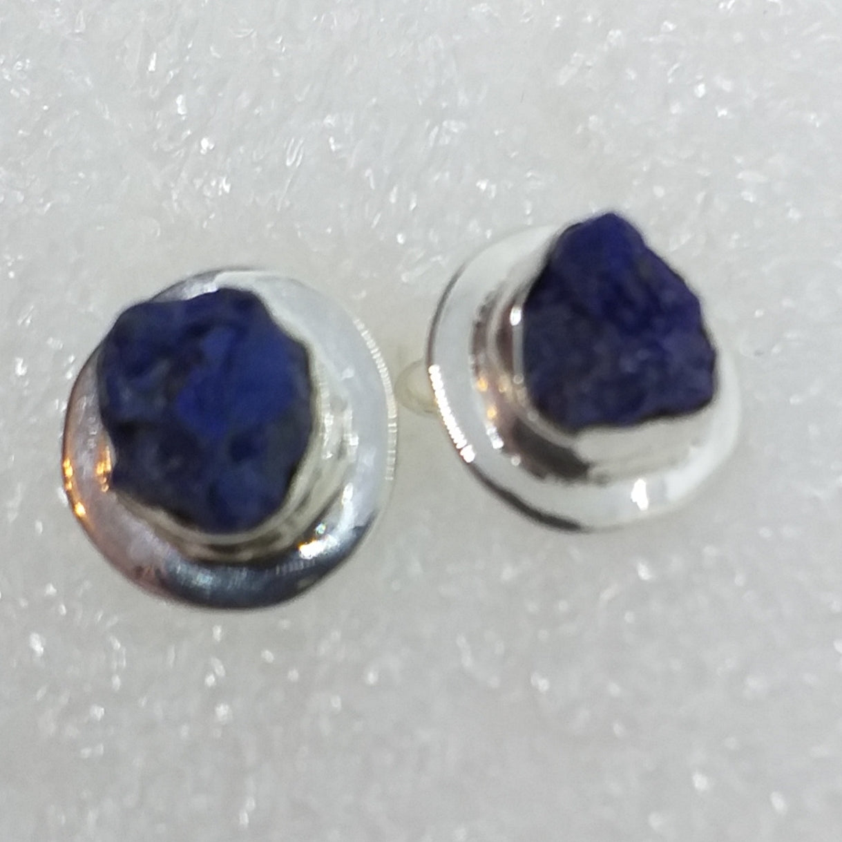 AZURIT Ohrringe Ohrstecker 925 Silber roh Rohstein
