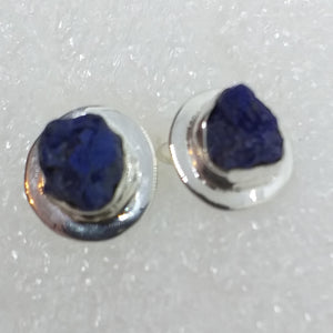 AZURIT Ohrringe Ohrstecker 925 Silber roh Rohstein