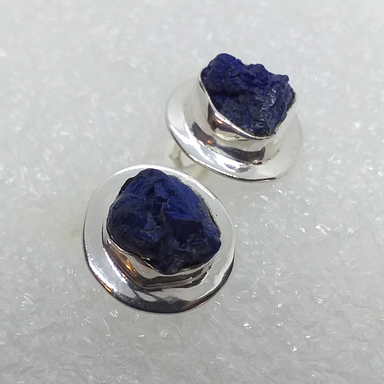 AZURIT Ohrringe Ohrstecker 925 Silber roh Rohstein