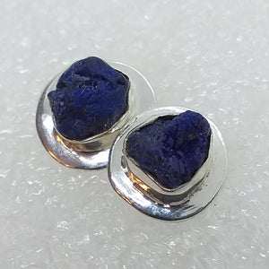 AZURIT Ohrringe Ohrstecker 925 Silber roh Rohstein