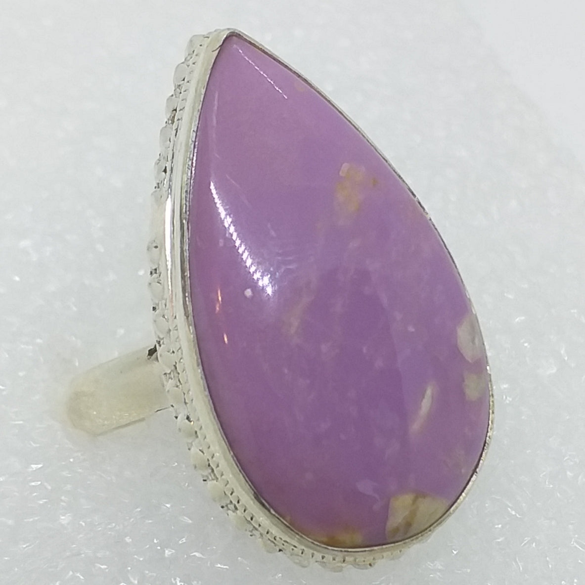 PHOSPHOSIDERIT Ring Gr. 20 925 Silber Tropfenform riesig