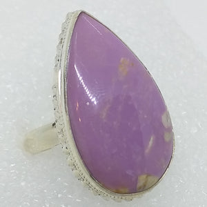 PHOSPHOSIDERIT Ring Gr. 20 925 Silber Tropfenform riesig