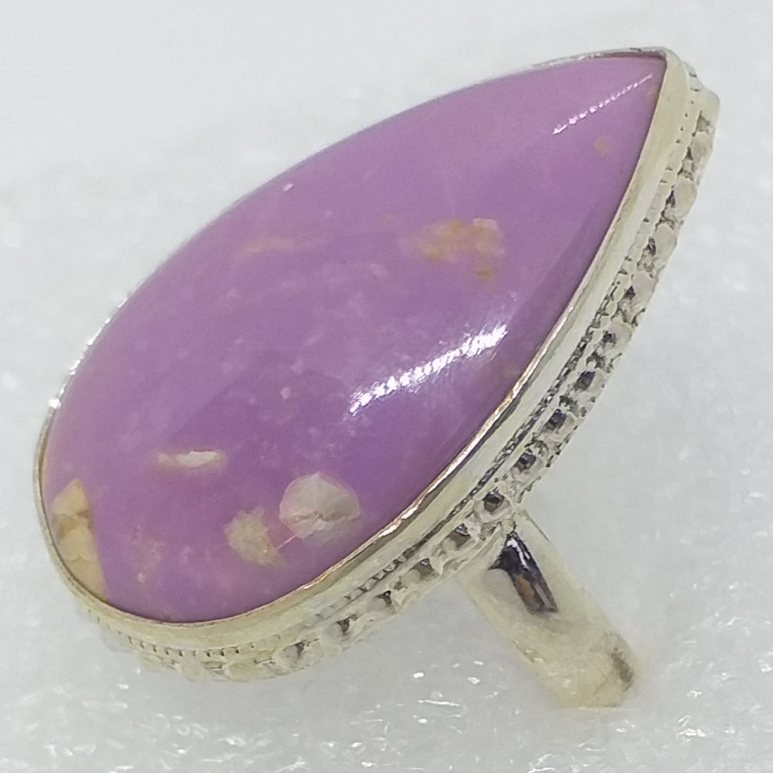 PHOSPHOSIDERIT Ring Gr. 20 925 Silber Tropfenform riesig