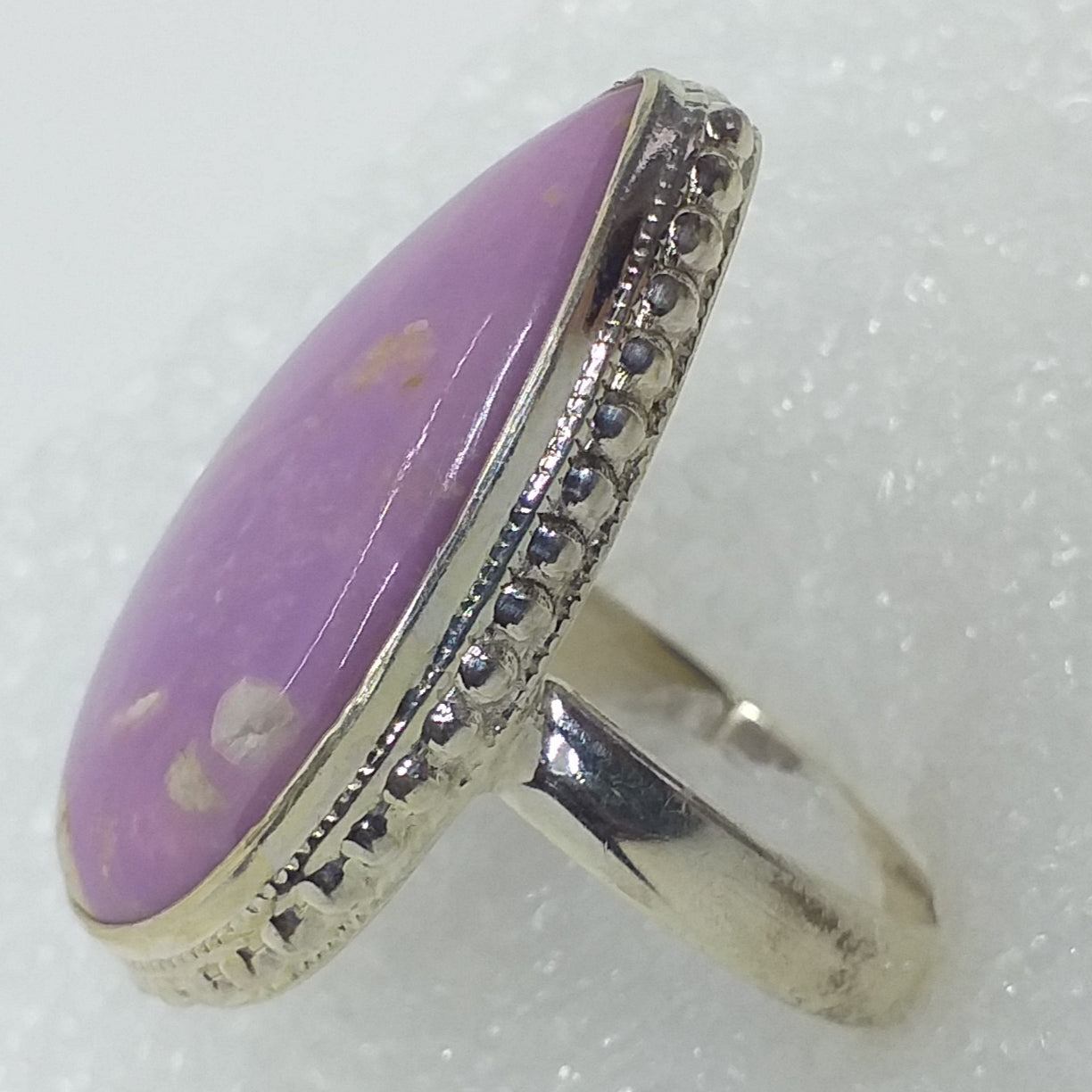 PHOSPHOSIDERIT Ring Gr. 20 925 Silber Tropfenform riesig