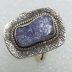 TANSANIT Ring Gr. 17 925 Silber Rohstein roh