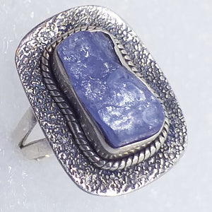 TANSANIT Ring Gr. 17 925 Silber Rohstein roh