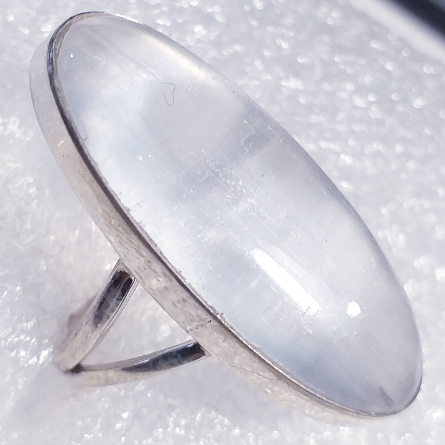 SELENIT Ring Gr. 17 riesig 925 Silber oval 32 mm