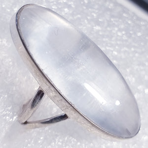 SELENIT Ring Gr. 17 riesig 925 Silber oval 32 mm