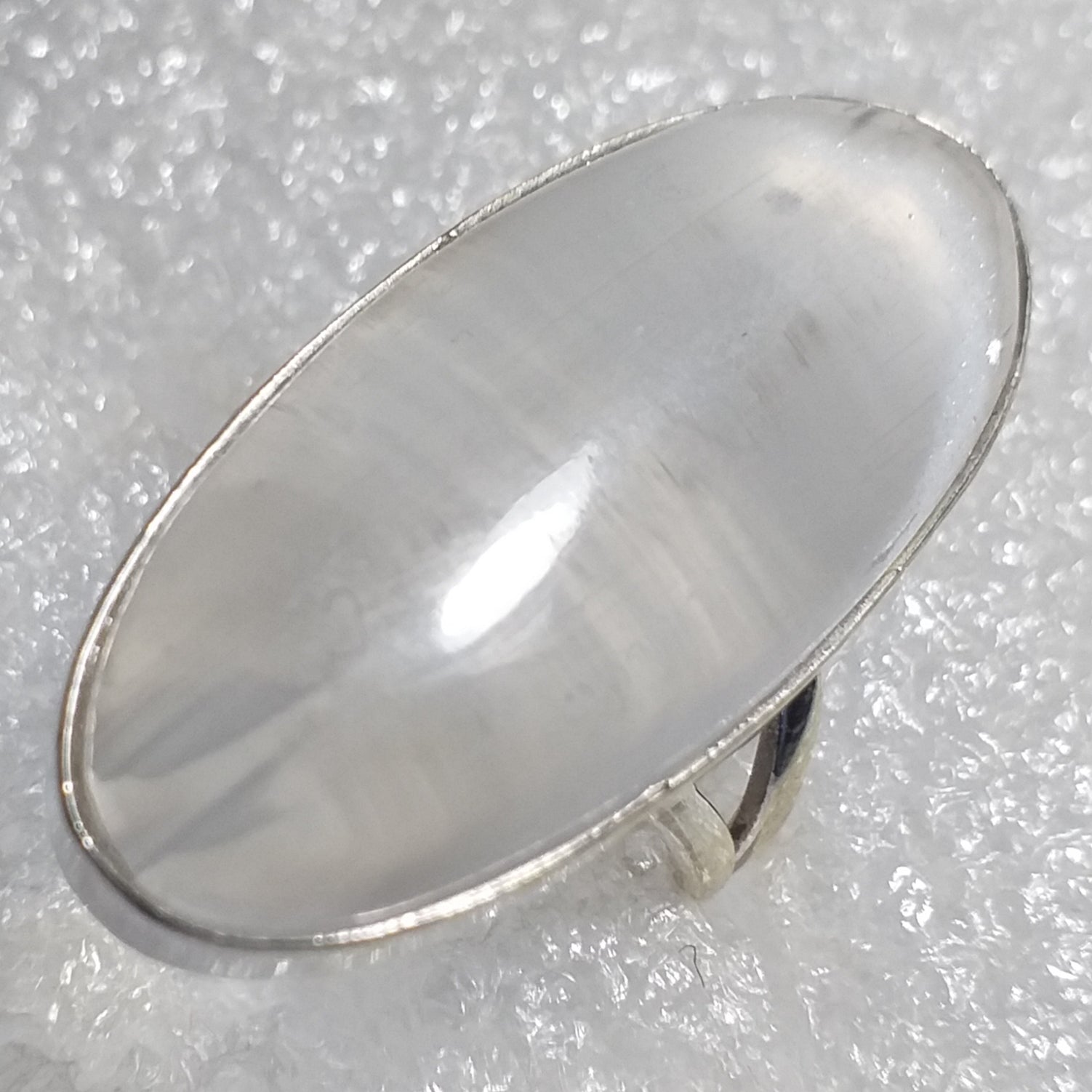 SELENIT Ring Gr. 17 riesig 925 Silber oval 32 mm