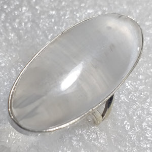 SELENIT Ring Gr. 17 riesig 925 Silber oval 32 mm