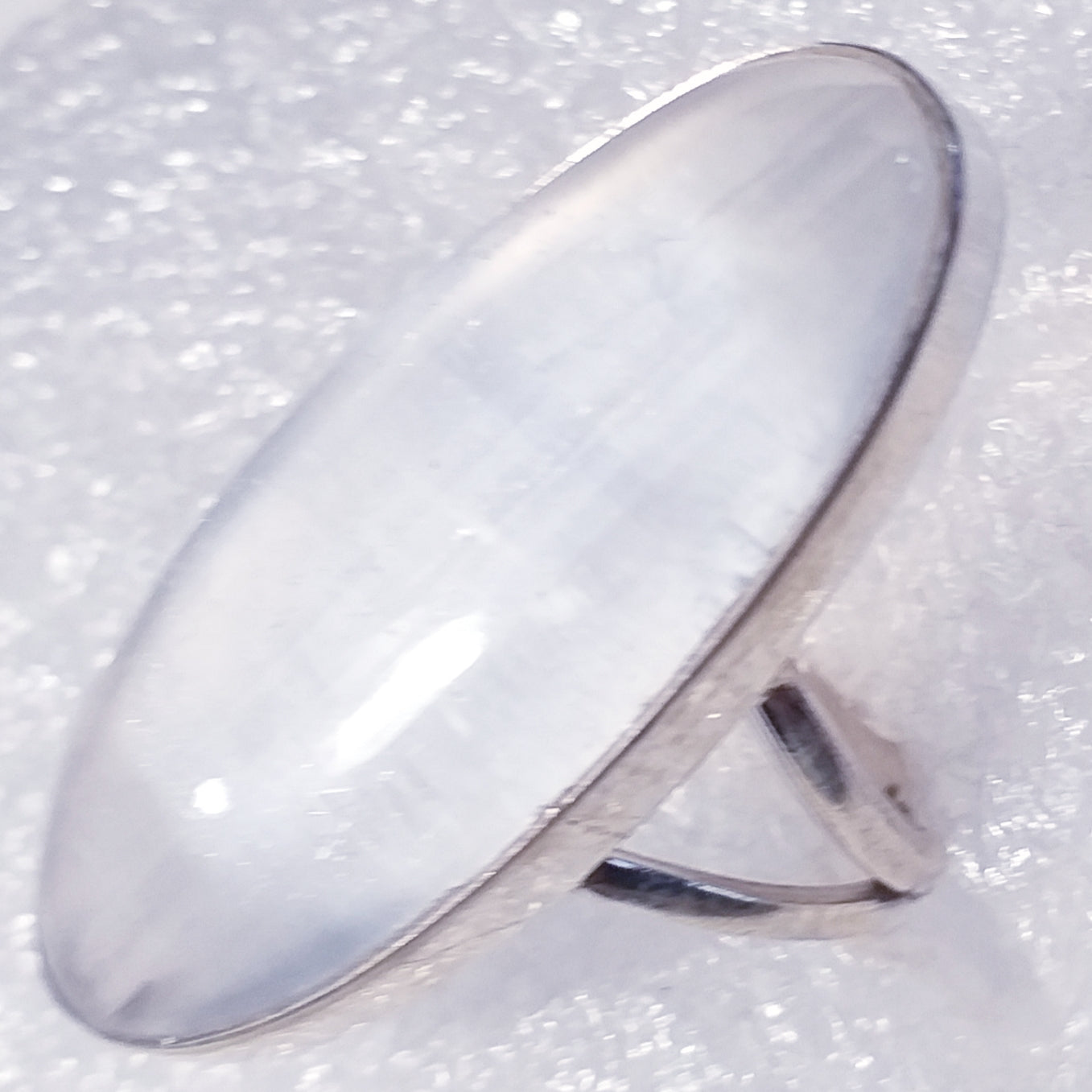 SELENIT Ring Gr. 17 riesig 925 Silber oval 32 mm