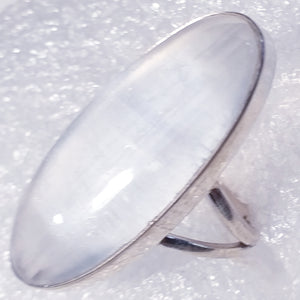 SELENIT Ring Gr. 17 riesig 925 Silber oval 32 mm