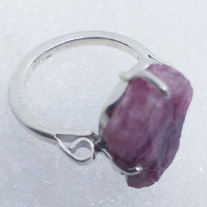 TURMALIN Ring Gr. 18 925 Silber Rohstein pink Rubellit rosa