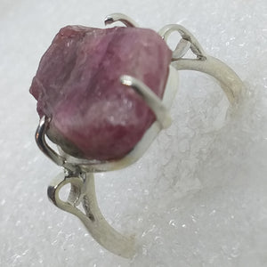 TURMALIN Ring Gr. 18 925 Silber Rohstein pink Rubellit rosa
