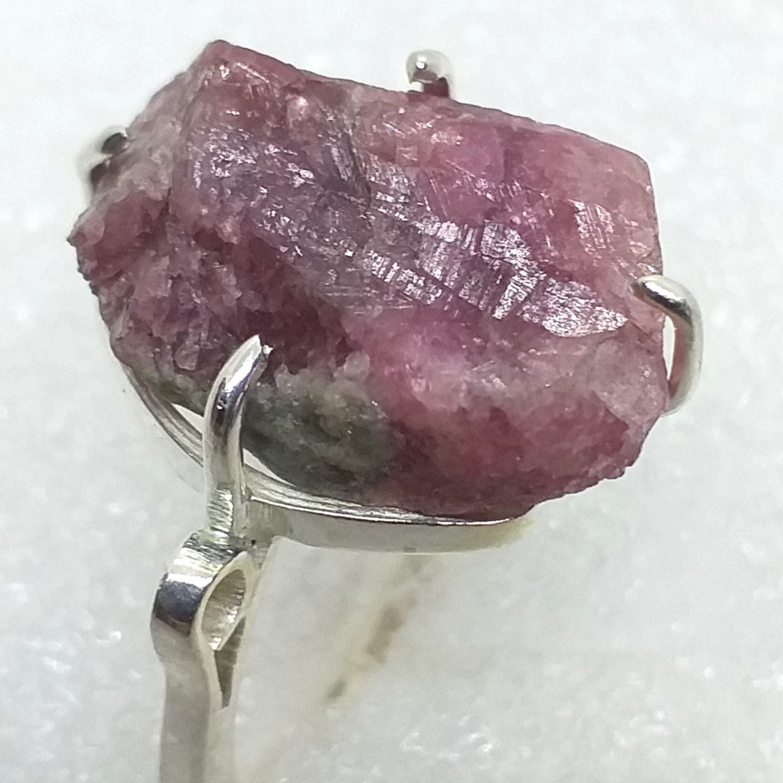 TURMALIN Ring Gr. 18 925 Silber Rohstein pink Rubellit rosa