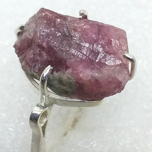 TURMALIN Ring Gr. 18 925 Silber Rohstein pink Rubellit rosa