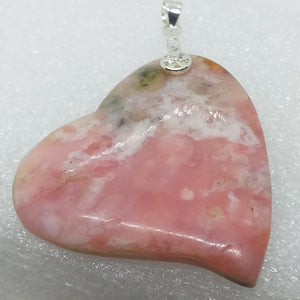 PINK OPAL ROSA ANDENOPAL Anhänger 925 Silber HERZ riesig
