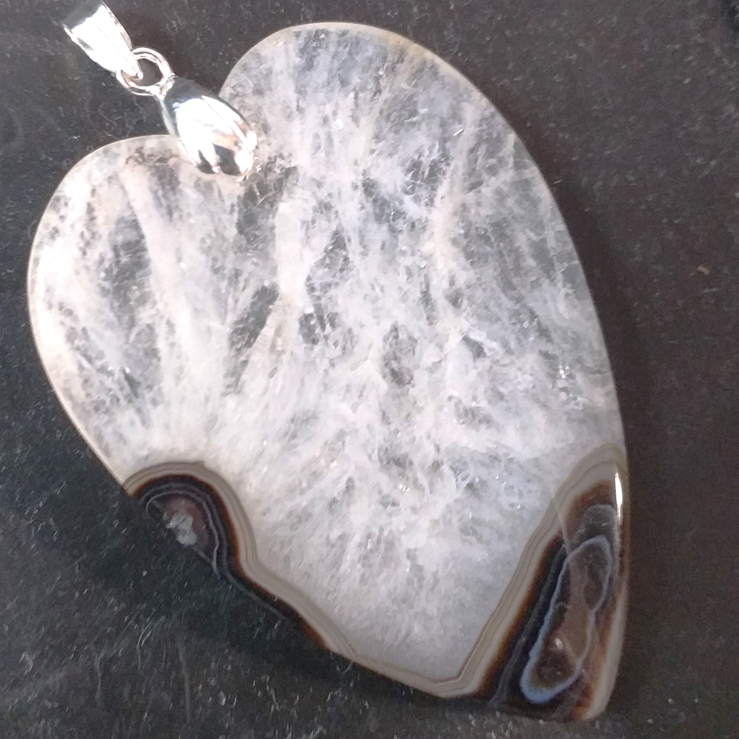 SARDONYX Anhänger 925 Sterling Silber HERZ Riesig