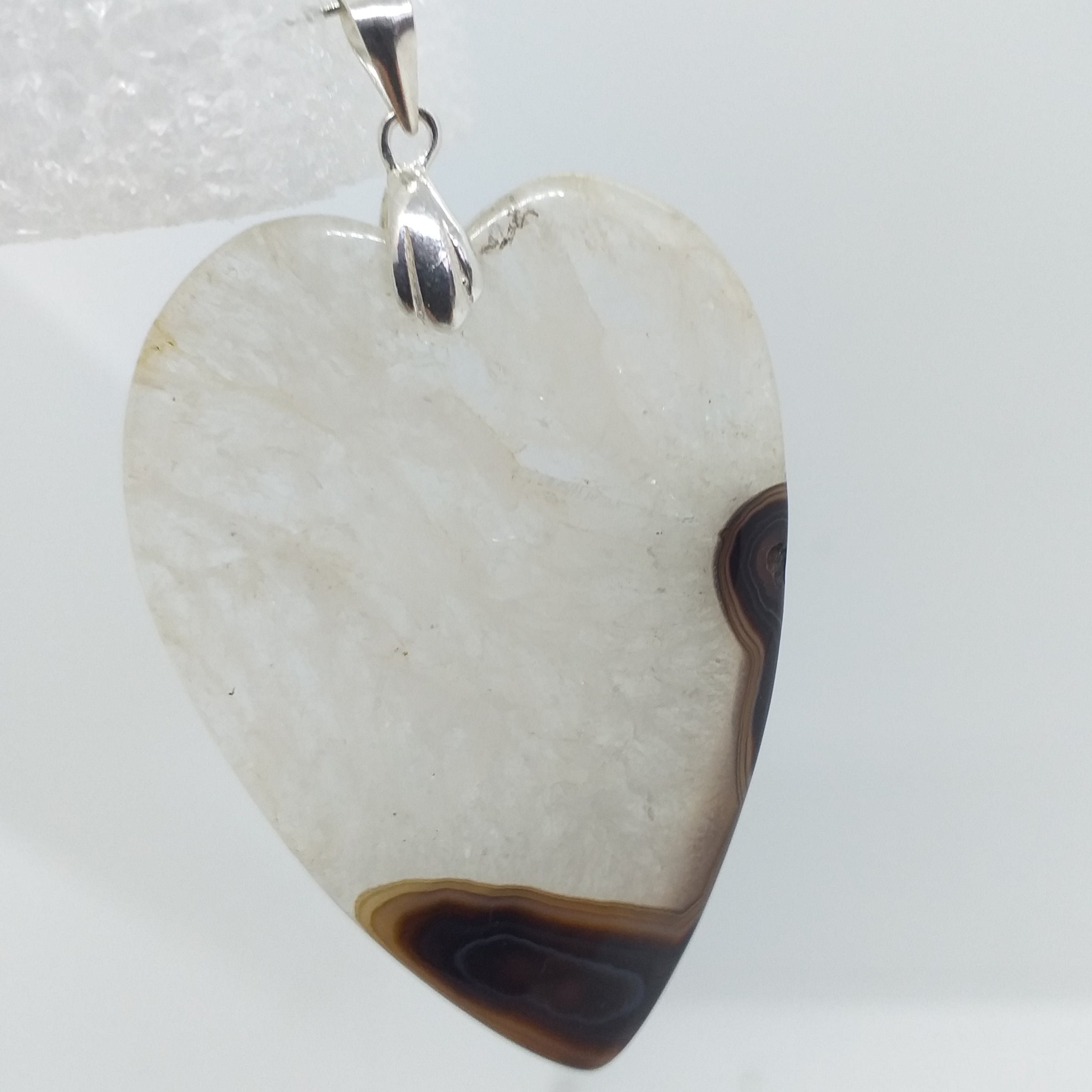 SARDONYX Anhänger 925 Sterling Silber HERZ Riesig