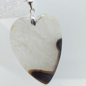 SARDONYX Anhänger 925 Sterling Silber HERZ Riesig